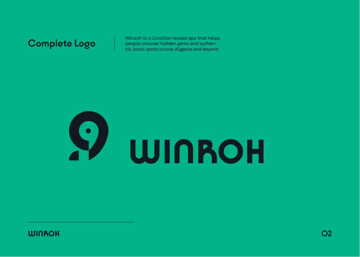 Complete Win Nroh logo and location-based brand description