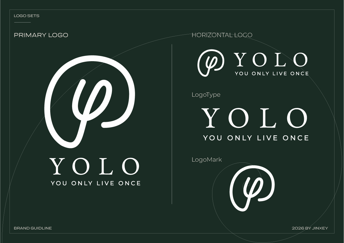 YOLO primary, horizontal, wordmark, and monogram logo sets